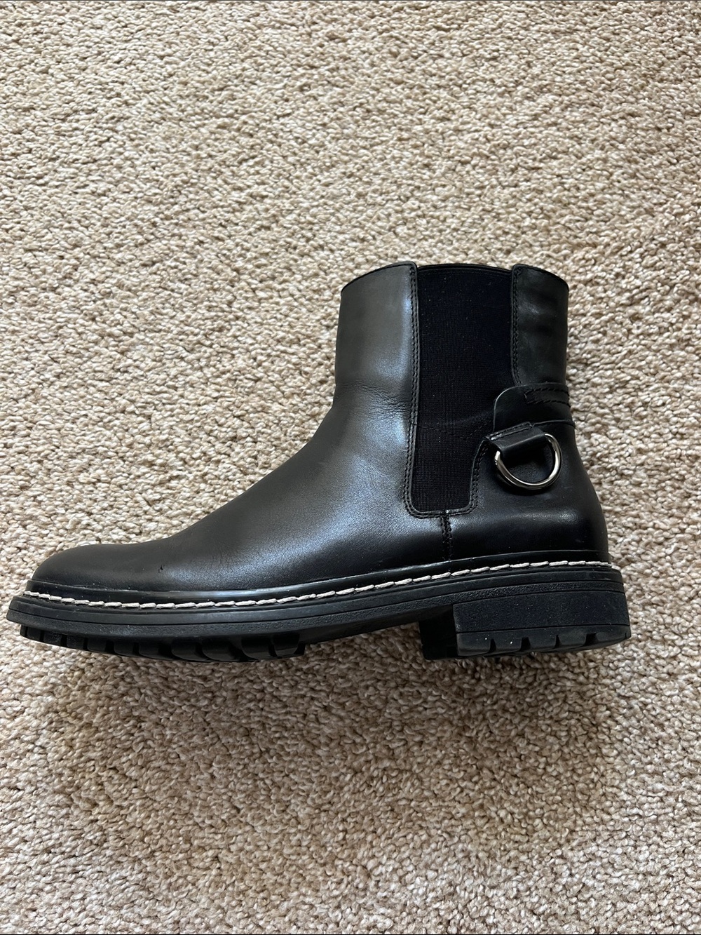 Franco Sarto Seri Black Leather Ankle Boots